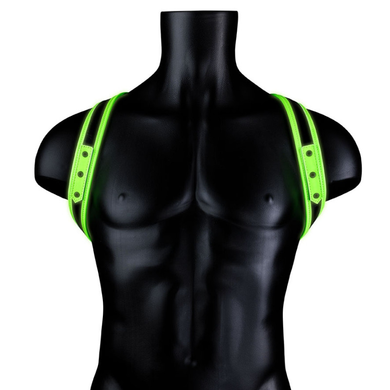 Ouch! Glow Harnais phosphorescent Sling Glow Noir-Vert Néon